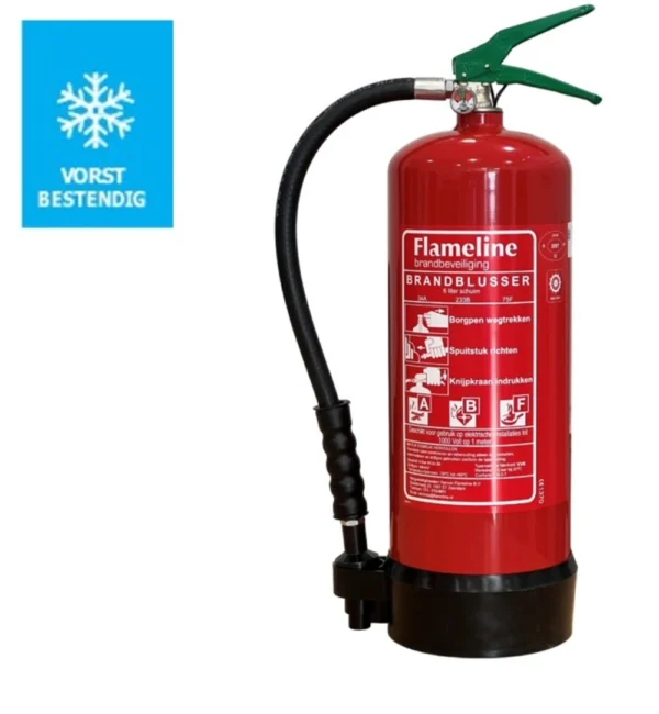 De 6 Liter ABF Vorstvrije schuimblusser is effectief tegen vaste stoffen en vloeistoffen.
