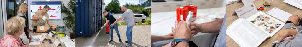 BHV en/of EHBO instructeur aan het werk.